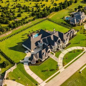 aerial photography of house with green yard